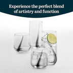Libbey Ascent Black Ribbon 16 Piece Tumbler and Rocks Glass Set