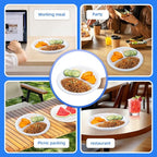 YANGRUI Plastic Plates Shrink Wrap 9" 150 Pack - BPA Free Mineral Filled PP | Reusable & Disposable Microwave Safe Heat-Retention Design | Steakhouse Grade Commercial White 3 Compartment Party Plate
