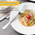 LIANYU 60-Piece Silverware Flatware Set for 12, Stainless Steel Cutlery Set, Kitchen Restaurant Tableware, Mirror Finished, Dishwasher Safe