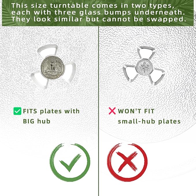 13.6" Microwave Turntable Plate Compatible with GE WB27X43766 WB48X35365, 13 5/8 inch Replacement Microwave Glass Plate for DE74-20016B Samsung and Frigidaire 5304509621 Microwave Glass Tray