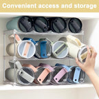 Stackable Water Bottle Organizer for Stanley 40oz Tumblers – Acrylic Water Bottle Holder for Cabinet, Pantry, Large Tumbler Organizer Storage Rack, Stanley Cup Storage, 2 Tier, Holds 8 Bottles