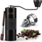 Premium Manual Coffee Grinder for Espresso, Pour Over & French Press with Stainless Steel Conical Burr, Precision Adjustable Hand Grinder, Compact Travel Size - by Alpaca Ventures