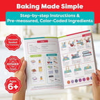 Baketivity Kids Baking Set, Meal Cooking Party Supply Kit for Teens, Real Fun Little Junior Chef Essential Kitchen Lessons, Includes Pre-Measured Ingredients (Kit +Hat & Apron, Pretzel)