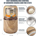 COOL KNIGHT Herb Grinder [large capacity/fast/Electric ]-Spice Herb Coffee Grinder with Pollen Catcher/- 7.5" (Wood grain)