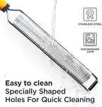 Deiss PRO Lemon Zester & Heavy Duty Cheese Grater & Vegetable Grater - Parmesan Cheese Lemon, Garlic, Nutmeg, Chocolate, Fruits, Vegetables, Ginger Grater - Cheese Shredder & Stainless Steel Grater