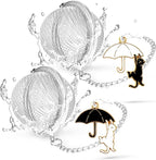 Tea Infuser 2Pack with Cat Charm -TeaSanavie Loose Leaf Tea Ball & Strainer, Premium 304 Stainless Steel Fine Mesh Tea Steeper, Cute & Functional Gift for Tea Lovers