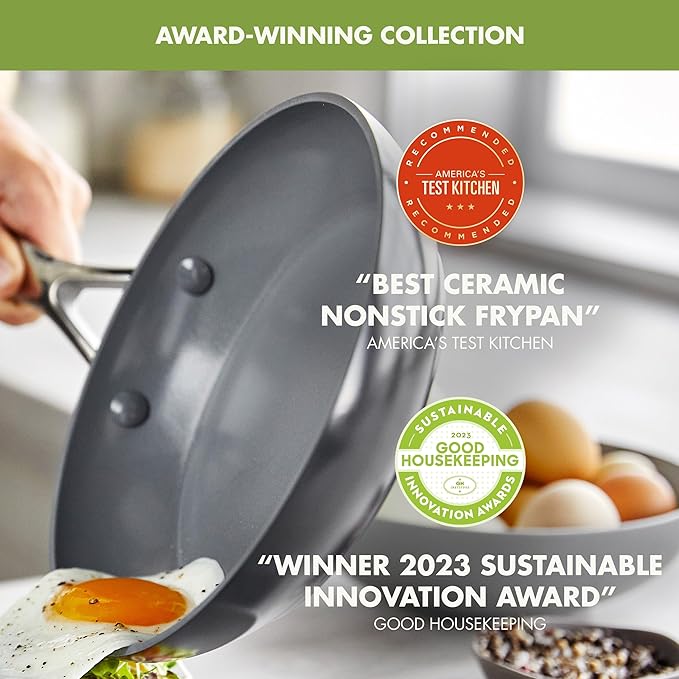 GreenPan Valencia Pro Hard Anodized Healthy Ceramic Nonstick 11" Grill Pan, PFAS-Free, Induction, Dishwasher Safe, Oven Safe, Gray