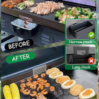 BBQ Tider Griddle Blocker Grease Gate for Blackstone Cooking Tools, 2Pack Grilling Goalie Bbq Mesh Screen Compatible with Many Griddle Accessories(Not For Old-style Long Hook 17" and 22" Blackstone)