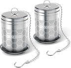 House Again 2 Pack Large Tea Infusers, Extra Fine Mesh Tea Strainers for Loose Tea, Slim Lid & 304 Stainless Steel, Filter Bags Diffusers, Loose Leaf Tea Steeper for Brew Tea Spices & Seasonings