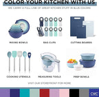 COOK WITH COLOR Kitchen Gadget Set Copper Plated Stainless Steel Utensils with Soft Touch Handles, Copper Navy, 7 Pieces