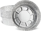 PLASTICPRO 8'' Inch Round Tin Foil Pans Disposable Aluminum, Deep Freezer & Oven Safe - For Baking, Cooking, Storage, Roasting, & Reheating, Pack of 20