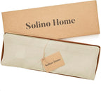 Solino Home Linen Cloth Placemats Set of 4 - 100% Pure Linen Birch Placemats 14 x 19 Inch - Fete