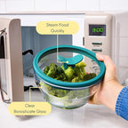 Anyday 2-Pack (4-Cup Deep) Glass Food Storage with Glass Lids | Plastic-Free Meal Prep & Microwave Cookware | Stackable Airtight Storage Container with Vented Lid for Microwave-Safe Reheating