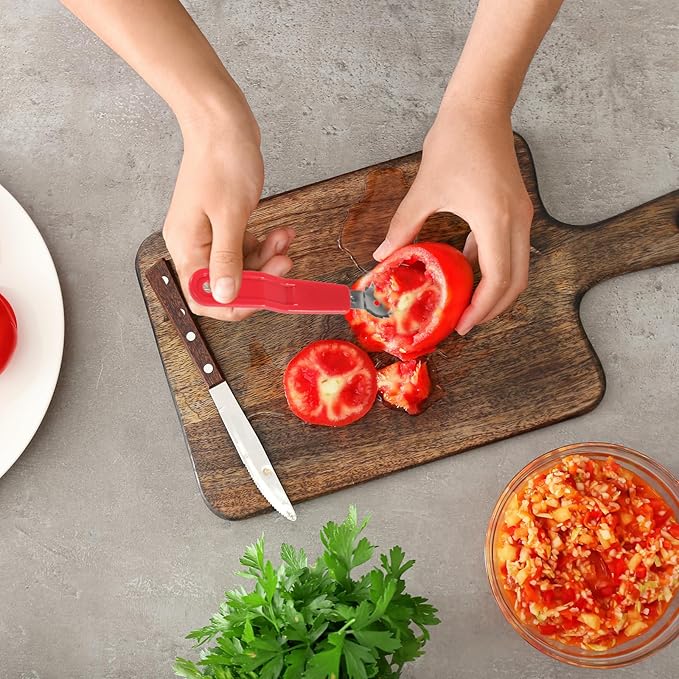Tomato Corer Tool 6 Pcs Apple Strawberry Huller Stem Remover Stainless Steel Fruit Vegetable Top Remover Practical Kitchen Corer Tool