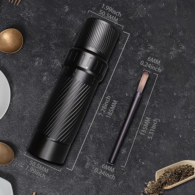 Pepper Mill, Homnoble High Output Pepper Grinder Professional Grade Heavy Duty Pepper Mill, Manual Aluminum Refillable Pepper Grinder with Upgrade Adjustable Coarseness Design