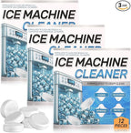 3 Pack 36 Pcs Ice Machine Cleaner Tablets Descaler, Clean Tablets for Ice Makers, Scale Remover for Countertop, Deep Cleaning, Remove Odor