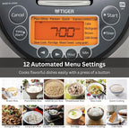 Tiger JKT-D Multi-Functional Induction Heating (IH) Electric Rice Cooker with 12 Cooking Settings (Silver Black)