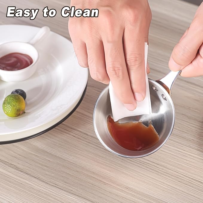 Mini Sauce Pan, Tri-Ply Stainless Steel Pot with Stay-Cool Handle Heating Sauce Gravy & Oil (5oz/150ml) - Copper