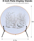 6 Pack Upgraded Plate Display Stands, 8 Inch Anti-Slip Iron Photo Holder Stands Book Display Stands, Compatible 8 to 12 Inch Decorative Plates, Picture Frames and Artworks