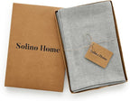 Solino Home Linen Cloth Napkins Set of 4-100% Pure Linen Chambray Grey Dinner Napkins 20 x 20 Inch - Athena, Handcrafted and Machine Washable