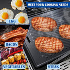 SafBbcue A005 Cast Iron Griddle for Monument Grill 14633, 25392, Mesa400, Mesa200S Replacement Parts, Reversible Grill Plate for Mesa220, Mesa200R, Mesa200B, Mesa200G, Mesa425 Gas Grill Accessories
