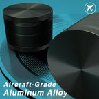 Grinder for Kitchen Spices, 3" Large Size Durable Aluminum Alloy Manual Spice Mills (Black)