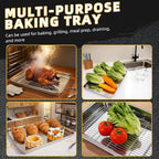4-Piece Baking Sheet Set with Cooling Rack, Stainless Steel Cookie Sheets & Baking Pans Set, Non-Stick Cookie Trays for Oven Roasting & Food Prep, BPA-Free 10/12/16 Inch