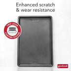 GoodCook PRO Medium Baking Sheet Pan Nonstick Warp & Scratch-Resistant Dishwasher-Safe Carbon Steel Construction for Even Baking Oven Safe to 480°F, 10 x 15-Inch, Gray