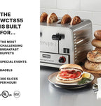 Waring Commercial WCT855 4-Slice Heavy Duty Commercial Pop-Up Bread/Bagel Toaster, 240V, 2700W, 6-15 Phase Plug