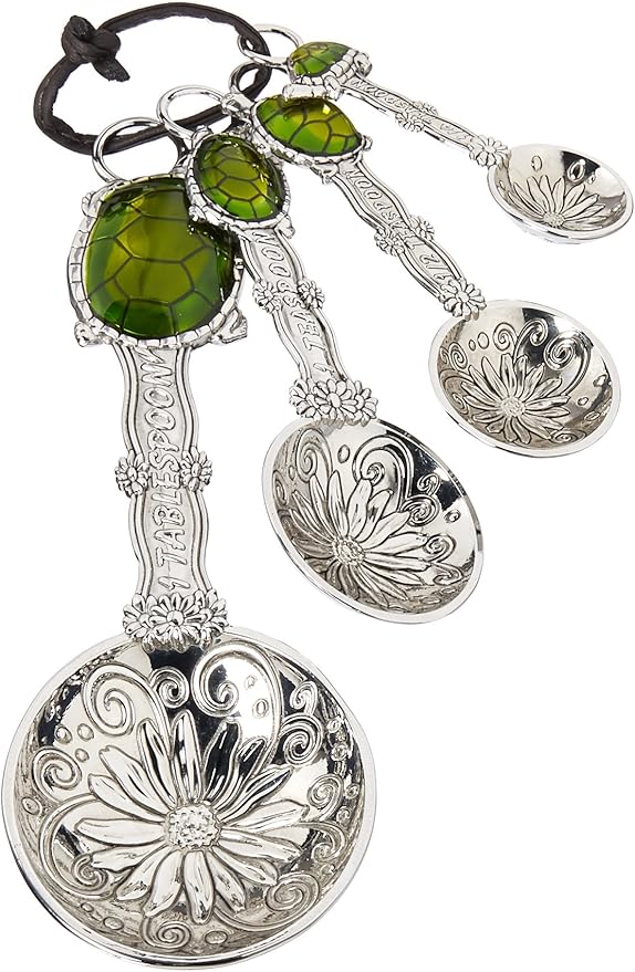 Ganz 4-Piece Measuring Spoons Set, Turtle , silver