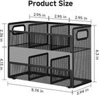 2 Tier Tea Bag Organizer, Mesh Tea Bag Holder with Handle, Teabag Holder, Tea Station Organizer for Countertop, Pantry, Kitchen, Cabinet -Black