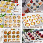 P&P CHEF Muffin Pan Cupcake Baking Pan Set, Stainless Steel Muffin Tin Tray for Mini Cake Tart Quiche, Oven & Dishwasher Safe, Non-toxic & Heavy-duty, (12 Cup, 2Pcs)