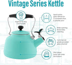 Chantal Tea Kettle, Vintage Series, Enamel on Steel, Whistling (Aqua)