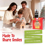 Baketivity Baking Kit Holiday Gingerbread House Kit - Bake And Build Edible Gingerbread House - Create a Treat Gingerbread House Kit - Kids Baking Set With Materials And Premeasured Ingredients