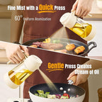 PARACITY 2 in 1 Oil Dipenser Bottle with Silicone Bottom (White-2PCS)