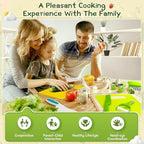 Chanking 13 Pieces Kids Safe Knife Set for Real Cooking Child-Friendly Plastic Chef Tools Montessori Kitchen Toys for Toddlers with Bright Colors Gifts for Boys and Girls