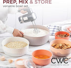 COOK WITH COLOR Prep Bowls with Lids- Wide and Deep Nesting Plastic Small Mixing Bowl Set with Lids, 12 Piece Set - (Multi Colored), Grey/Pink