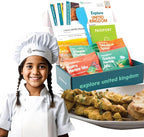 eat2explore Cooking Kits for Kids 14 Pcs – Interactive & Educational Kids Cooking Sets Real for Ages 5 and Up,3 Recipe Cards & Global Ingredients – Perfect for Families and Homeschooling (UK Edition)