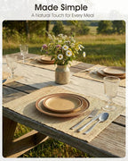 Handmade Ramie Placemats Set of 6, 12"x18" Eco-Friendly Natural Woven Table Mats for Dining Table, Heat-Resistant & Washable Natural Fiber Placemats for Kitchen, Farmhouse, Boho & Home Decor
