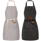 BeLuyi 2 Pack Adjustable Bib Apron with 2 Pockets Chef Cooking Kitchen Restaurant Aprons for Women Men
