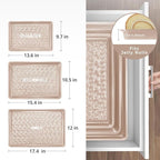 HONGBAKE Nonstick Baking Sheet Pan Set of 3, Cookie Sheets for Oven, Non-Toxic Half/Quarter/Jelly Roll Pans with Floral Swirl Texture, Heavy Duty 0.8mm Thick Oven Trays for Cooking, Champagne Gold