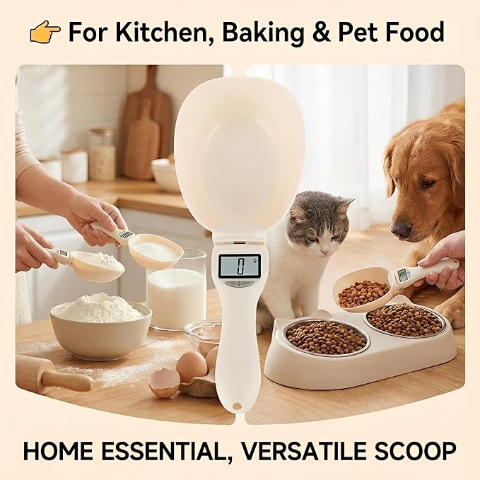 Electronic Measuring Spoon, Digital Measuring Spoon Scale, High Precision Food Scale with LCD Display, ABS Kitchen Measuring Spoon for Grams, Ounces, ml & Cups