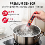 TempPro 1-2 Sec Instant Read Digital Meat Thermometer, ±0.9°F Accuracy, Waterproof & Backlight Food Thermometer for Cooking, Oil Fry Candy Meat Probe for Kitchen, BBQ, Oven, Grill, Smoker