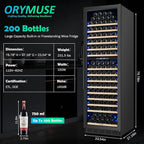 200 Bottle Dual Zone Wine Fridge – 24 Inch Large Capacity Wine Cooler Refrigerator Freestanding/Built-In with Upgraded Compressor, Low-Noise Wine Cellar & Intelligent Temperature Control - Black