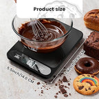 Food Scale, 22lb Ultra-Thin Digital Kitchen Scale, 1g/0.05oz Accuracy Ideal for Baking, Cooking, and Weight Loss Features 6 Measurement Units and LCD Display,Black,Easy to Clean, Batteries Included