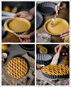 Tosnail Deep Tart Pan, 9.5" x 2" Quiche Pie Pan with Removable Loose Bottom, Fluted Baking Pan