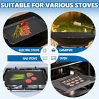 SafBbcue 19 x 11.5 Inch Cast Iron Griddle Pan - Versatile for Stovetop, Oven, Grill & Campfire, Features a Ridged Surface, Suitable for Kitchen and Outdoor Cooking, Pan Frying, Baking