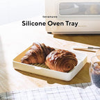 Teranuvo Silicone Oven Tray compatible with BALMUDA The Toaster Oven - safe to use, non toxic, durable, dishwasher safe, heat resistant, silicone liners for air flow and drain oil, non stick (White)
