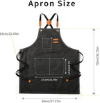Tosewever Canvas Cross Back Chef Cotton Aprons for Men Women with Large Pockets