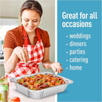 Diplastible Disposable Aluminum Pans With Lids, 9x13 (10pc) And 8x8 Square (10pc) Combo Set, Disposable Baking and Cake Pan (Pack of 20)